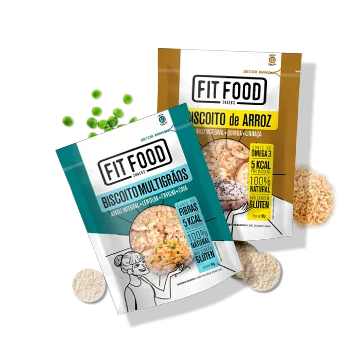 Duas embalagens de Biscoito da FIT FOOD